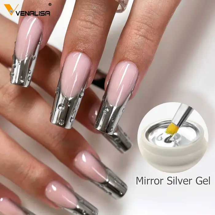 VENALISA métallisé argent miroir couleur or peinture Gel vernis Nail Art GDCOCO tremper UV LED