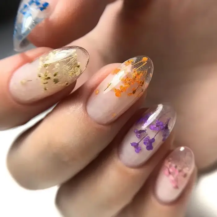MEET ACROSS 5ml rose fleur séchée Gel vernis à ongles