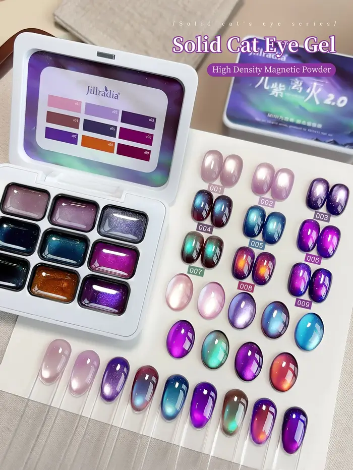 Jillradia 9 Couleurs Gel à Tapoter Semi-Solide Effet Estompé Haute Saturation Populaire Spécial Salon de Manucure