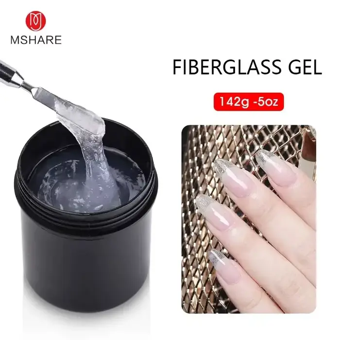 MSHARE Gel d'extension d'ongle en fibre de verre clair blanc rose 150 ml