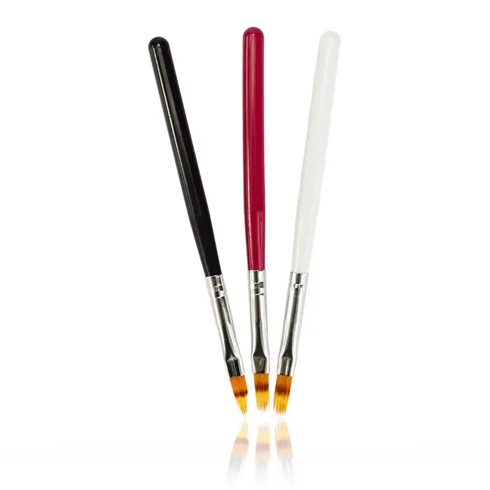 1 pièces brosse à ongles stylo UV Gel dégradé floraison Nail Art peinture manche en bois Nylon cheveux noir blanc rouge