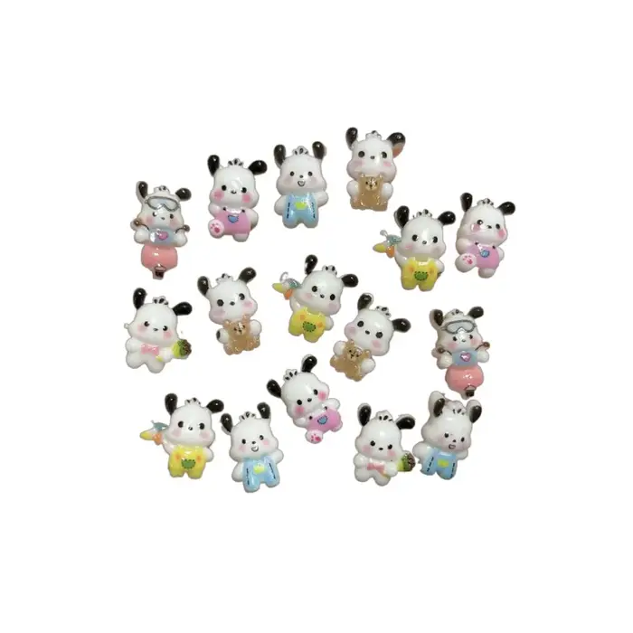 100 pièces nouveau Patch chiot résine ongles breloques mignon dessin animé chien bricolage Nail Art