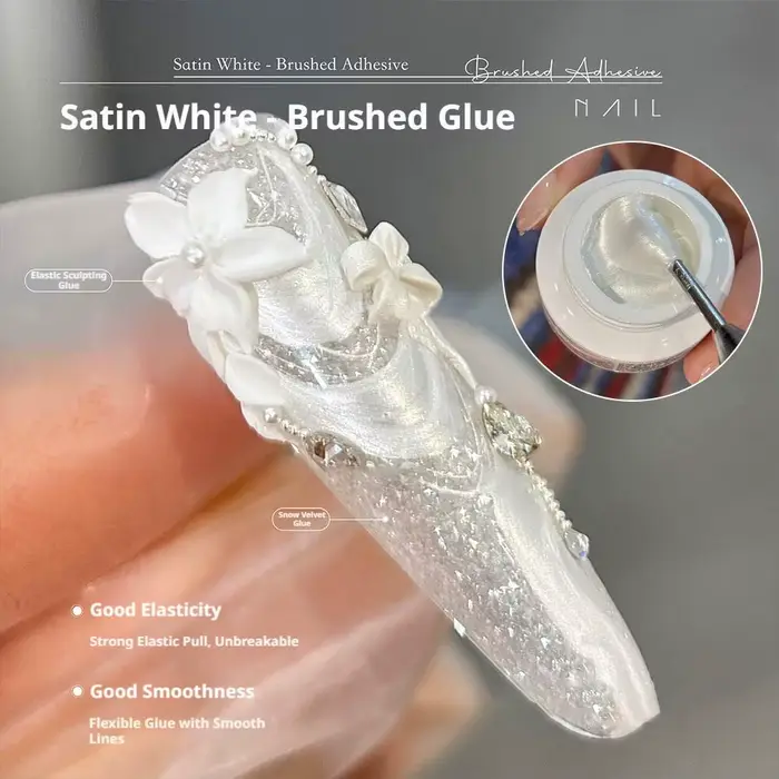 Gel extensible blanc soyeux pour ongles