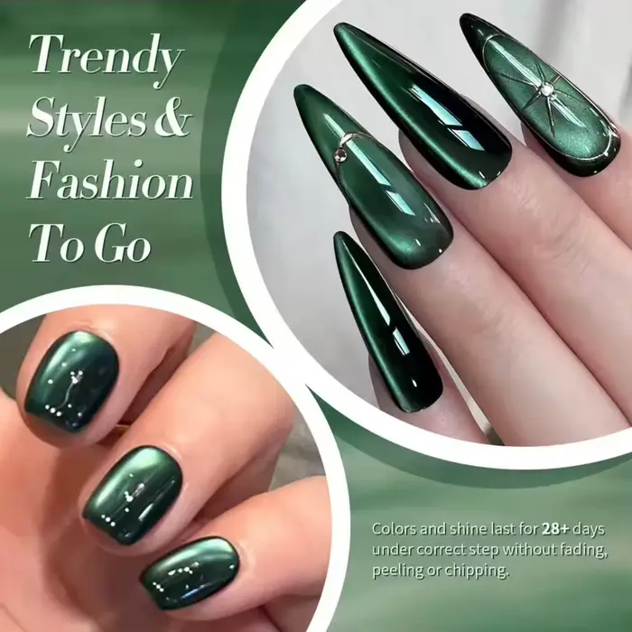 MIANEL 12ML 2026 – Vernis à ongles gel magnétique effet œil de chat vert profond
