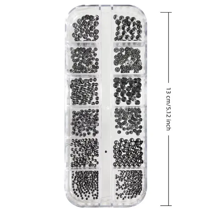 12 Grilles de Charms Métalliques pour Ongles