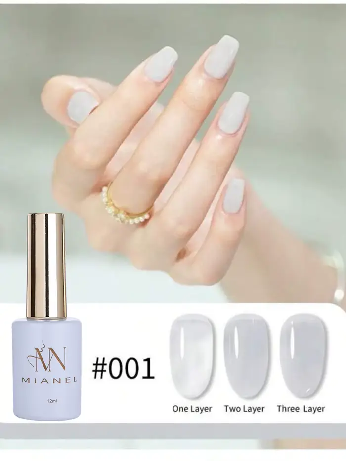 MIANEL 12ML Vernis à ongles gel transparent effet gelée