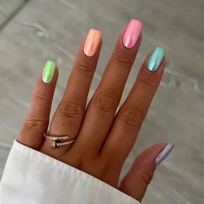 Faux ongles à paillettes Aurora N64.Short French souhaits on, faux ongles simples, couverture complète, acrylique Él, N64.Tips, 24 pièces