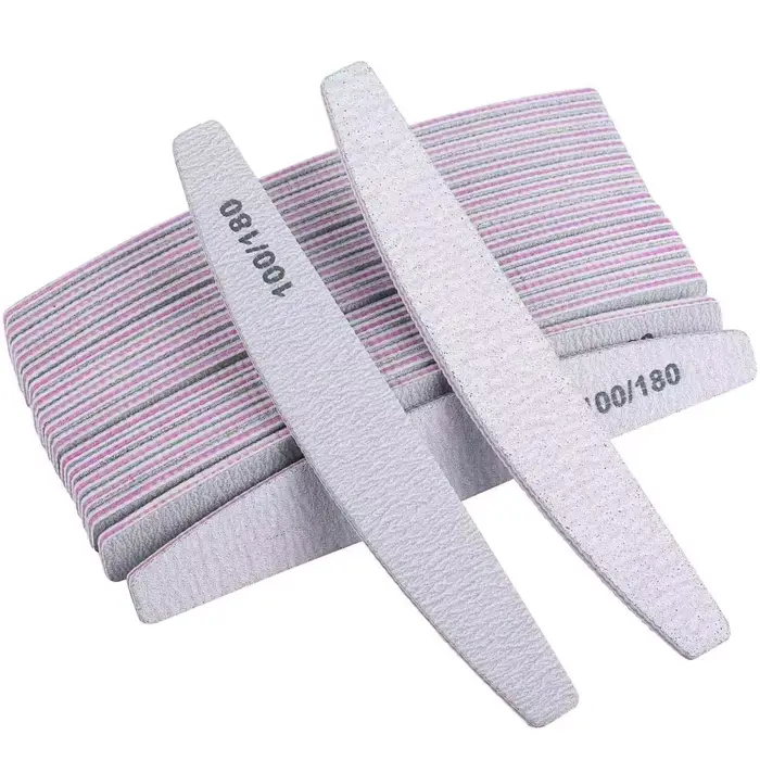 Limes à ongles (paquet de 10), planches émeri grain 100/180, lime à ongles pour ongles naturels et o
