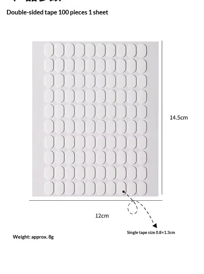 100 pièces de ruban adhésif double face en gel pour ongles, colle adhésive transparente, autocollant