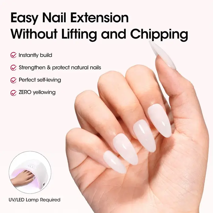 Gel de construction transparent 7-en-1 de 15 ml pour extension d'ongles
