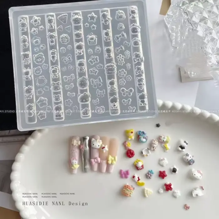 Moules 3D en Silicone pour Nail Art, classique Hello Kitty My Melody Pochacco, modèle de sculpture, 