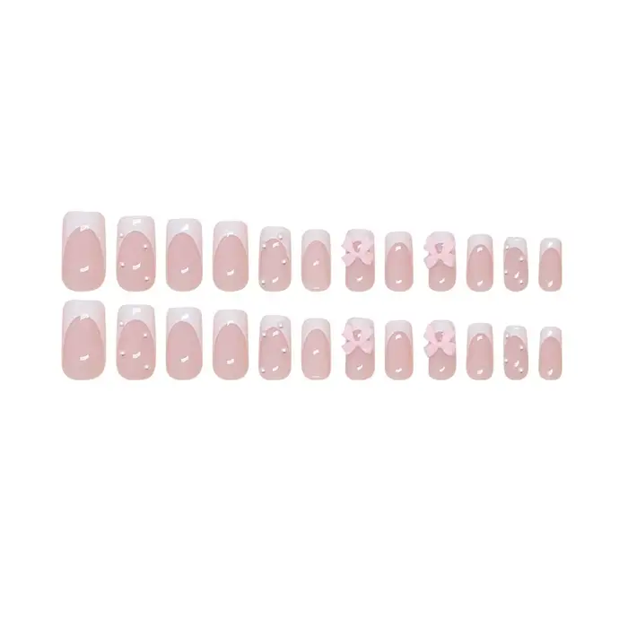 Faux ongles de ballet à presser avec motif de fleurs