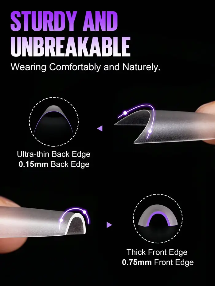 180 faux ongles extrêmes en forme de cercueil