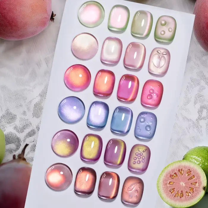 Vernis à ongles Gel magnétique chat série fruits d'été 7.5ML vert violet rose Gel oeil