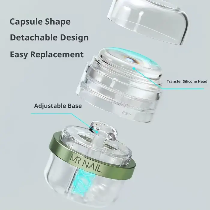 Tampon de transfert d'art ongulaire télescopique en forme de capsule avec capuchon