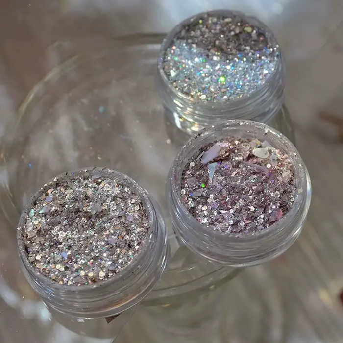 1 pot Aurora brillant opale flocons ongles paillettes Laser argent or nuage brocart