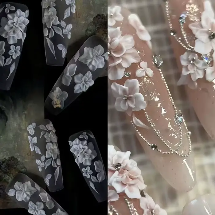 Moule en silicone 3D pour décorations d'ongles