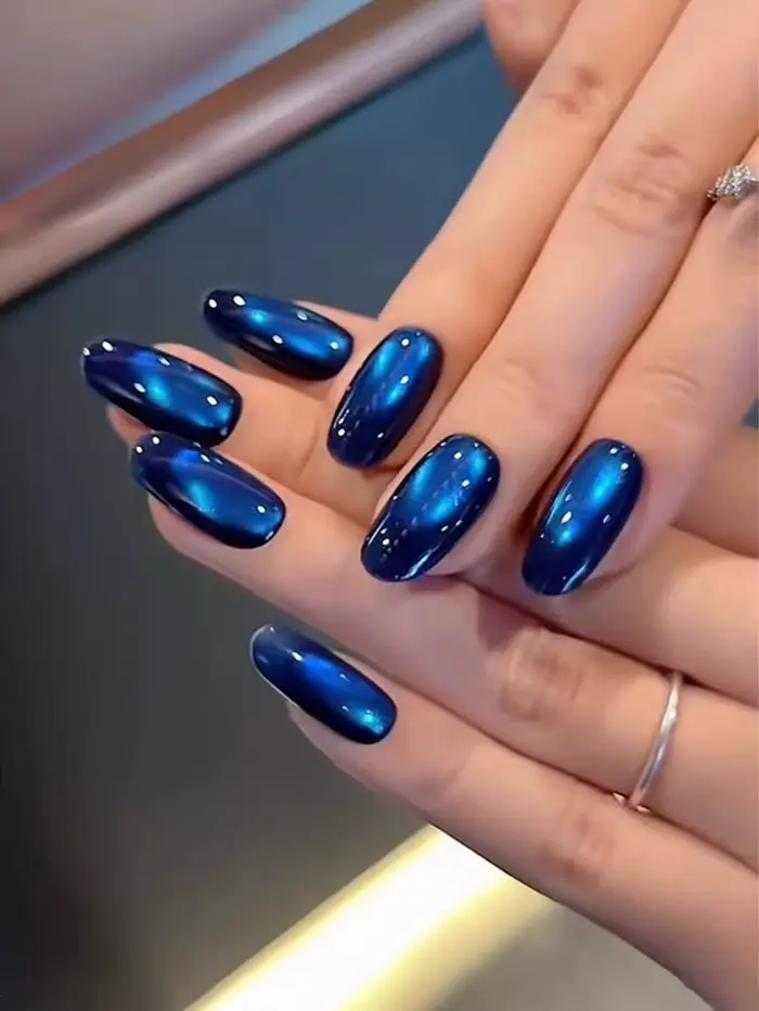 MN Night Feast Gel à ongles professionnel UV LED effet œil de chat bleu
