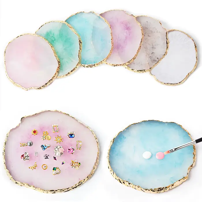 Palette à ongles ronde en résine Onyx
