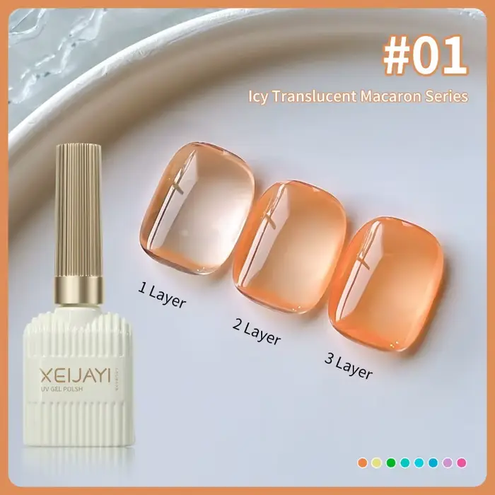 8 couleurs ensemble été glace à travers Macaron méthyl Gel populaire blanchissant gelée vert ongles