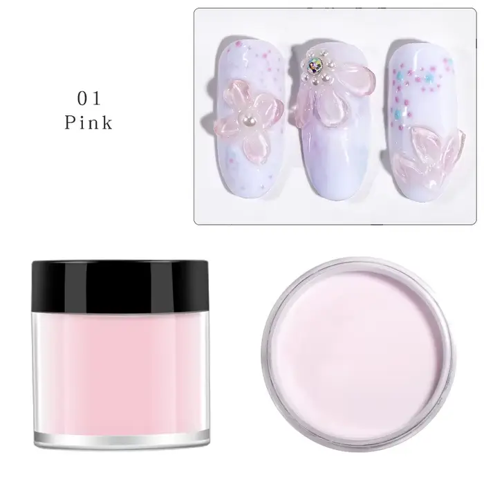 3 couleurs 1 pc poudre acrylique pour ongles Art polymère conseils constructeur rose clair blanc