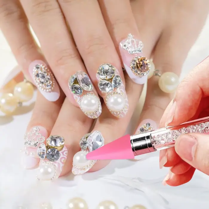 PINCEF-Stylo de pointage pour ongles, 12 pièces, pointe de remplacement, biscuits, outil pour ramass