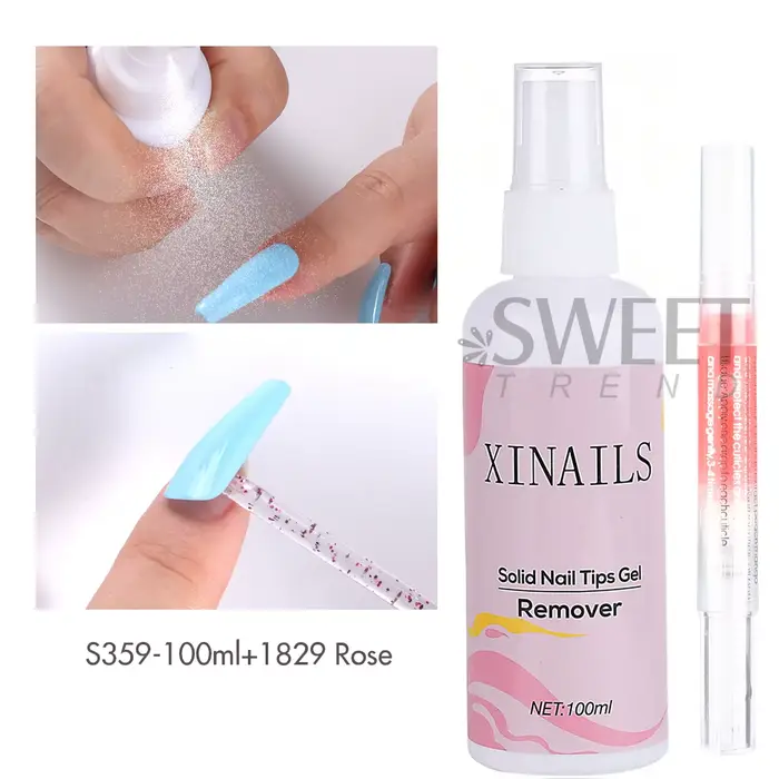 Dissolvant de Gel pour pointes d'ongles solides, liquide, adoucissant rapide, presse sur les ongles