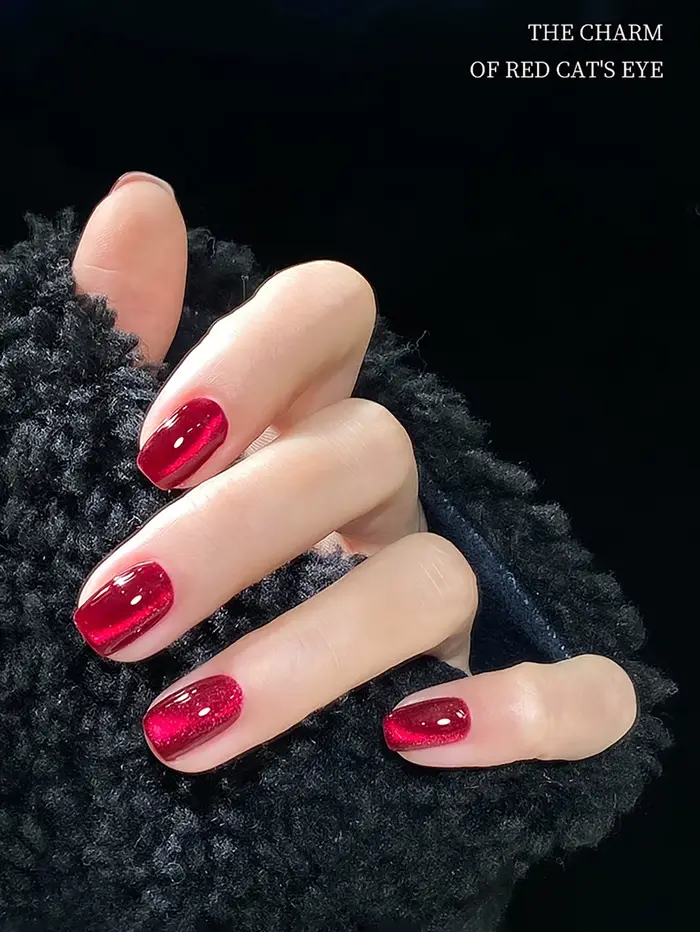 Vernis à ongles Gel œil de chat rouge rubis