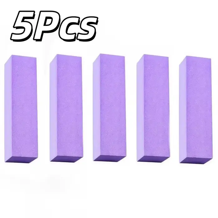Lot de 5 blocs de polissage pour ongles, grain 100/180, lime à ongles 3-en-1 pour ongles en acryliqu