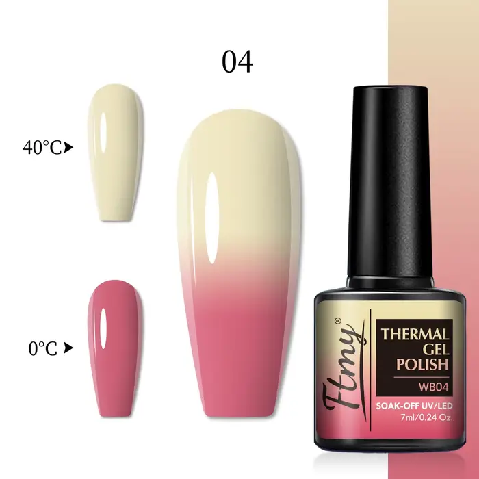 Vernis à ongles Gel à couleur changeante, sensible à la température, 7ml, sans plomb, sans parfum, v