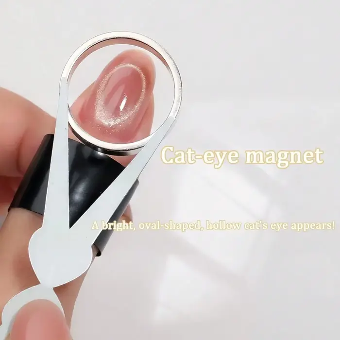 Aimant pour ongles œil de chat creux pour vernis gel, design 3D, trou noir, anneau magnétique puissa