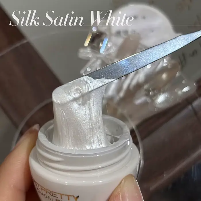 Gel de dessin élastique pour nail art en satin de soie blanc
