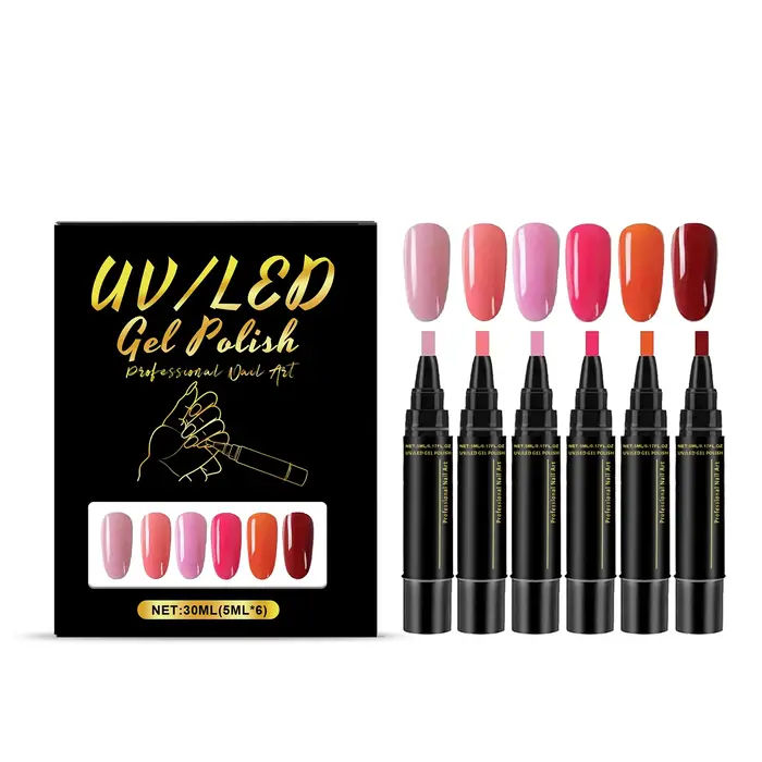 Kit de stylos à ongles DIY 6 couleurs