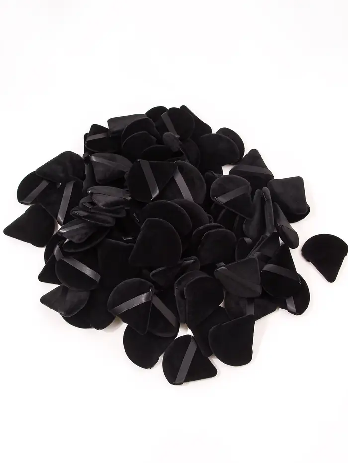 2 pièces/100 pièces Triangle bouffée de poudre pour poudre libre liquide cosmétique doux en peluche
