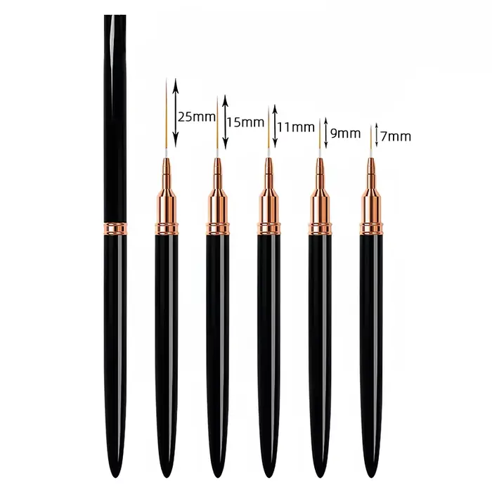 Ensemble de pinceaux pour Nail Art, 5 pièces, lignes allongées, rayures, dessin, peinture sur Gel UV