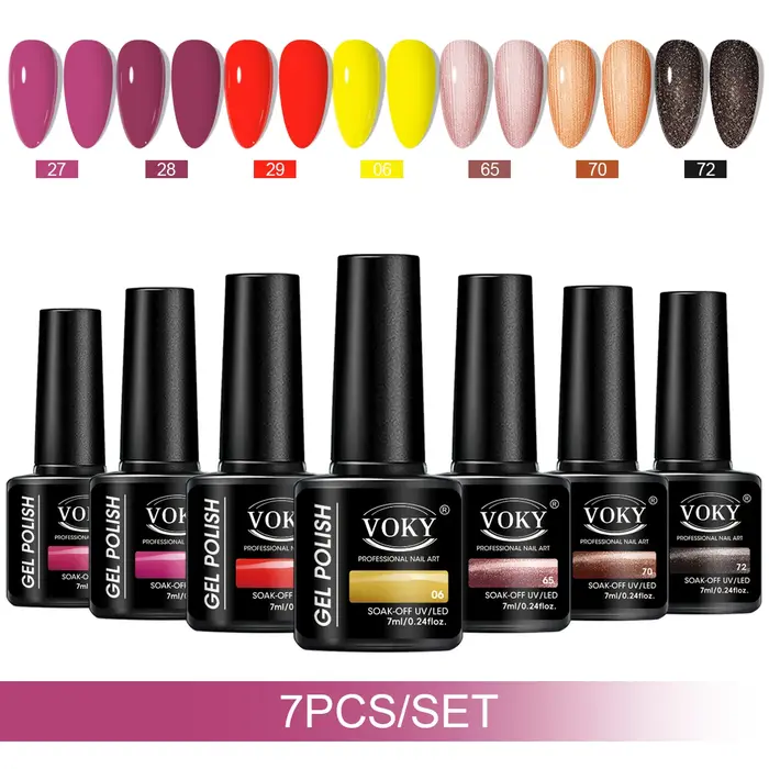 VOKY Ensemble de vernis à ongles gel 7 pièces