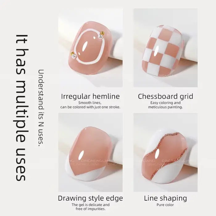 Verhéritage à ongles gel UV/LED, 7ml, blanc, noir, semi-continu