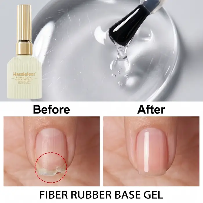 Gel de base en fibre de caoutchouc Hassleless 15ml