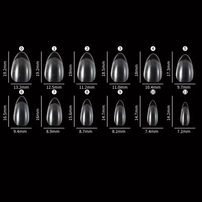 240 pièces XXS Super court amande couverture complète sculpté doux Gel ongles conseils presse sur fa