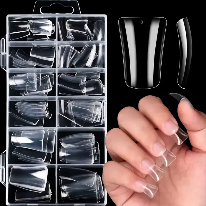 Faux ongles en bec de canard transparent