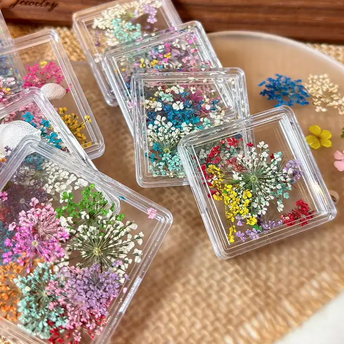 1 boîte de fleurs séchées 3D de style japonais pour la décoration des ongles