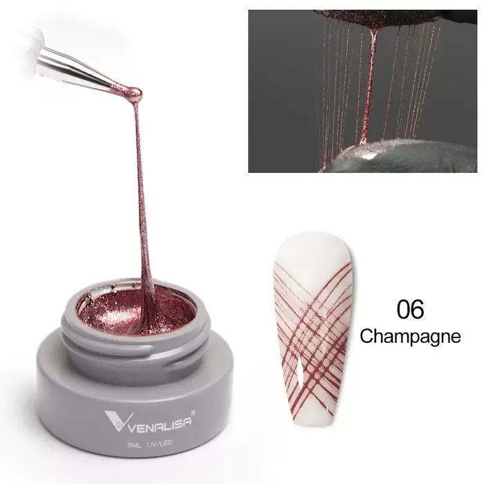 VENALISA Spider Liner peinture Gel nouvelle formule conception rapide couleur or Rose tremper UVLED manucure des ongles