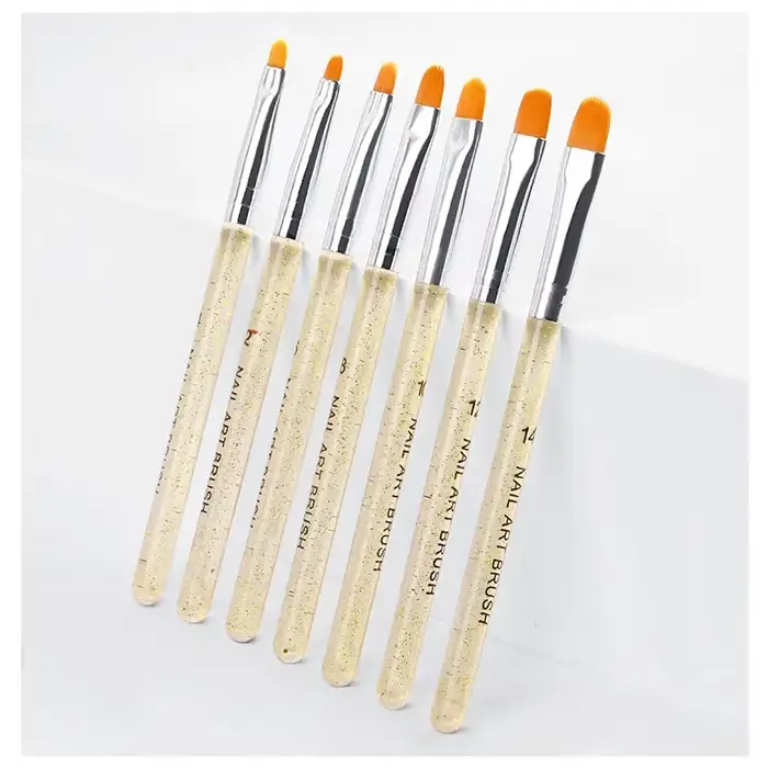 7 pièces/ensemble Nylon cheveux UV Gel acrylique Nail Art constructeur brosse stylo stylos à dessin 