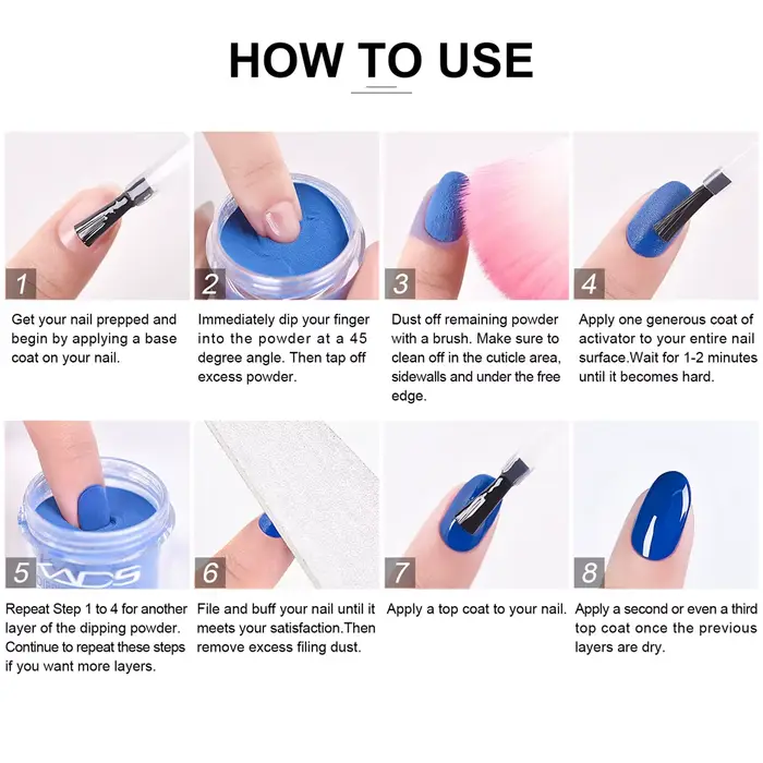 KADS trempage poudre à ongles nu coloré Dip Nail Art paillettes