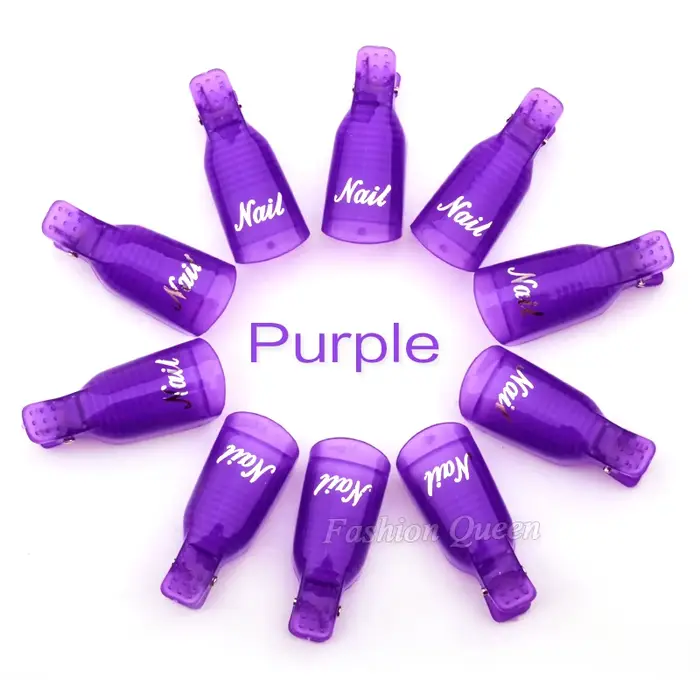 10 pièces/ensemble portable acrylique Nail Art tremper le capuchon pince UV Gel dissolvant de vernis outils d'emballage