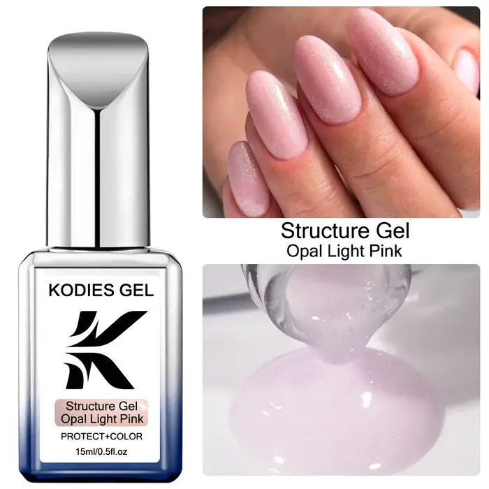 KODIES GEL Kitty Base en caoutchouc blanc Gel vernis à ongles perle brillant 15ML Semi Permanent UV Structure auto-nivelante Gels de Construction