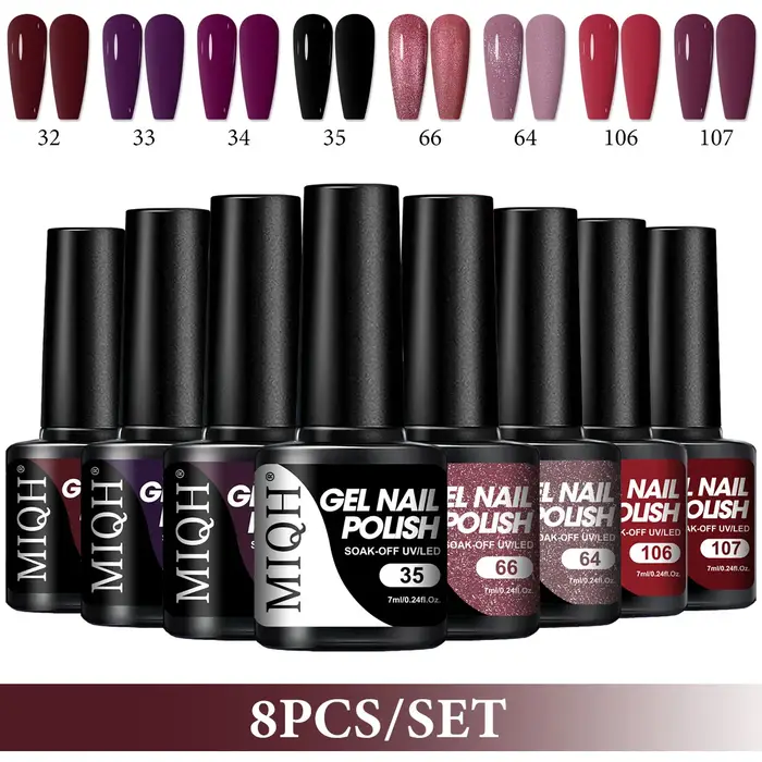 Ensemble de vernis à ongles Gel UV LED 8 couleurs-haute pénétration