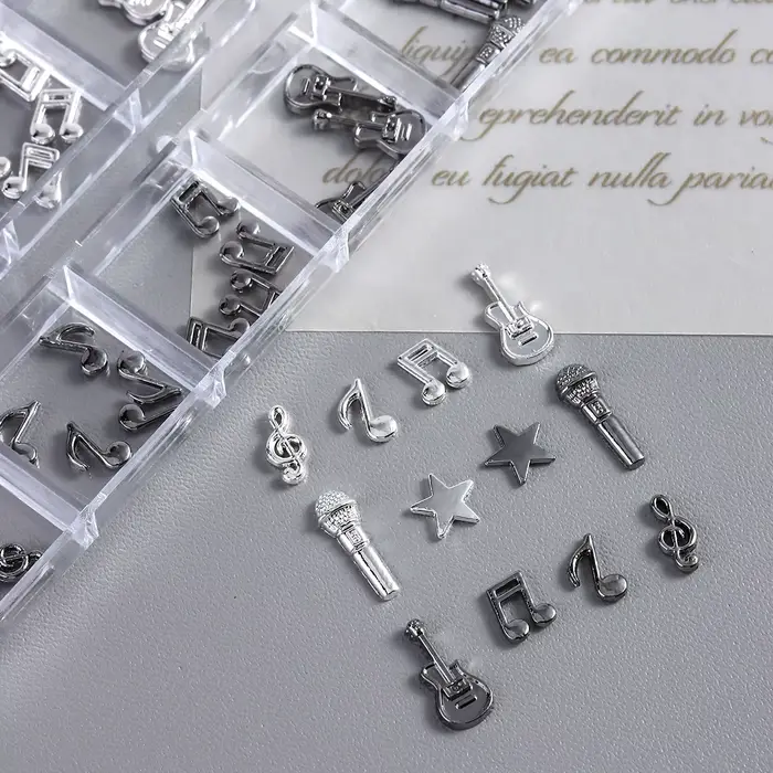 Ornements en alliage pour nail art à thème musical