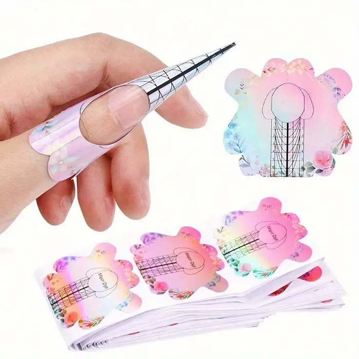 N64.Art-Autocollants pour extensions d'ongles en gel UV