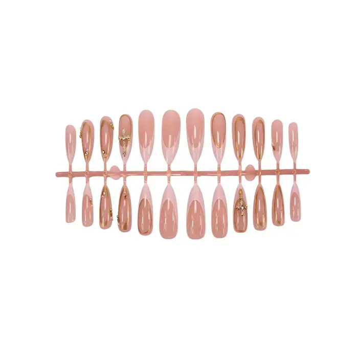 24 pièces de faux ongles transparents blancs de style français